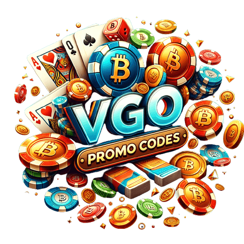 The VGO Promo Codes logo captures the thrilling essence of casino gaming and cryptocurrency, all in one.